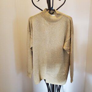 Vtg 90s Robert Scott Ltd. Women’s Sweater Gold Metallic Tone Long Sleeve Size S